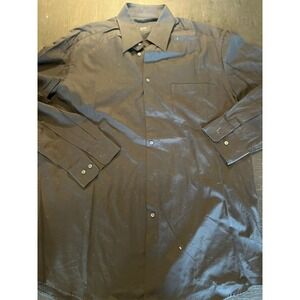 HUGO BOSS Men's Black Two Ply Dress Shirt Size‎ 16 32 33 Long Sleeve Button Up